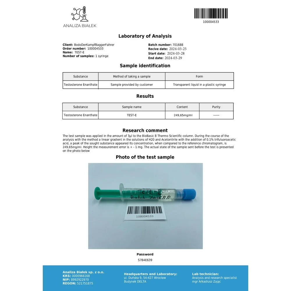 Testos 250 mg/ml (Testosterone Enanthate) 10ml vials - Image 5